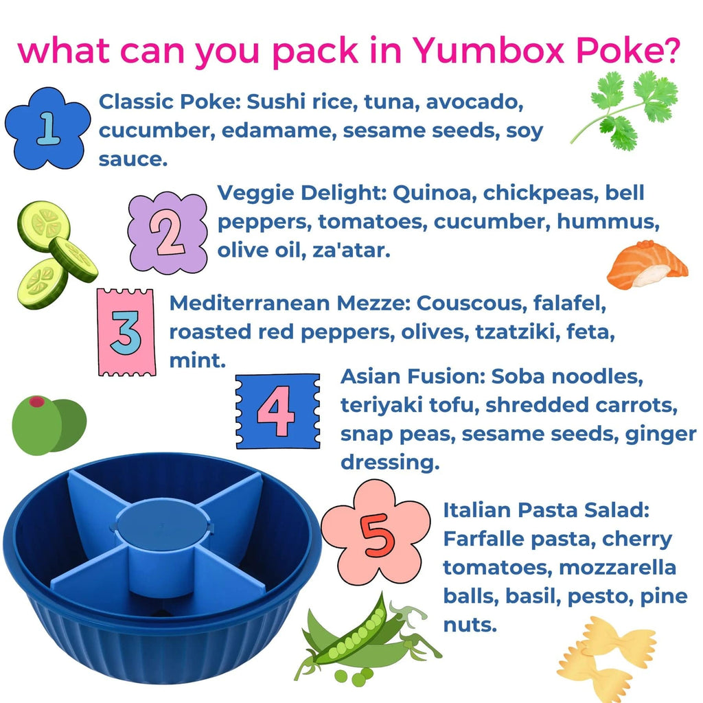 Yumbox Poke Bowl recommended foods