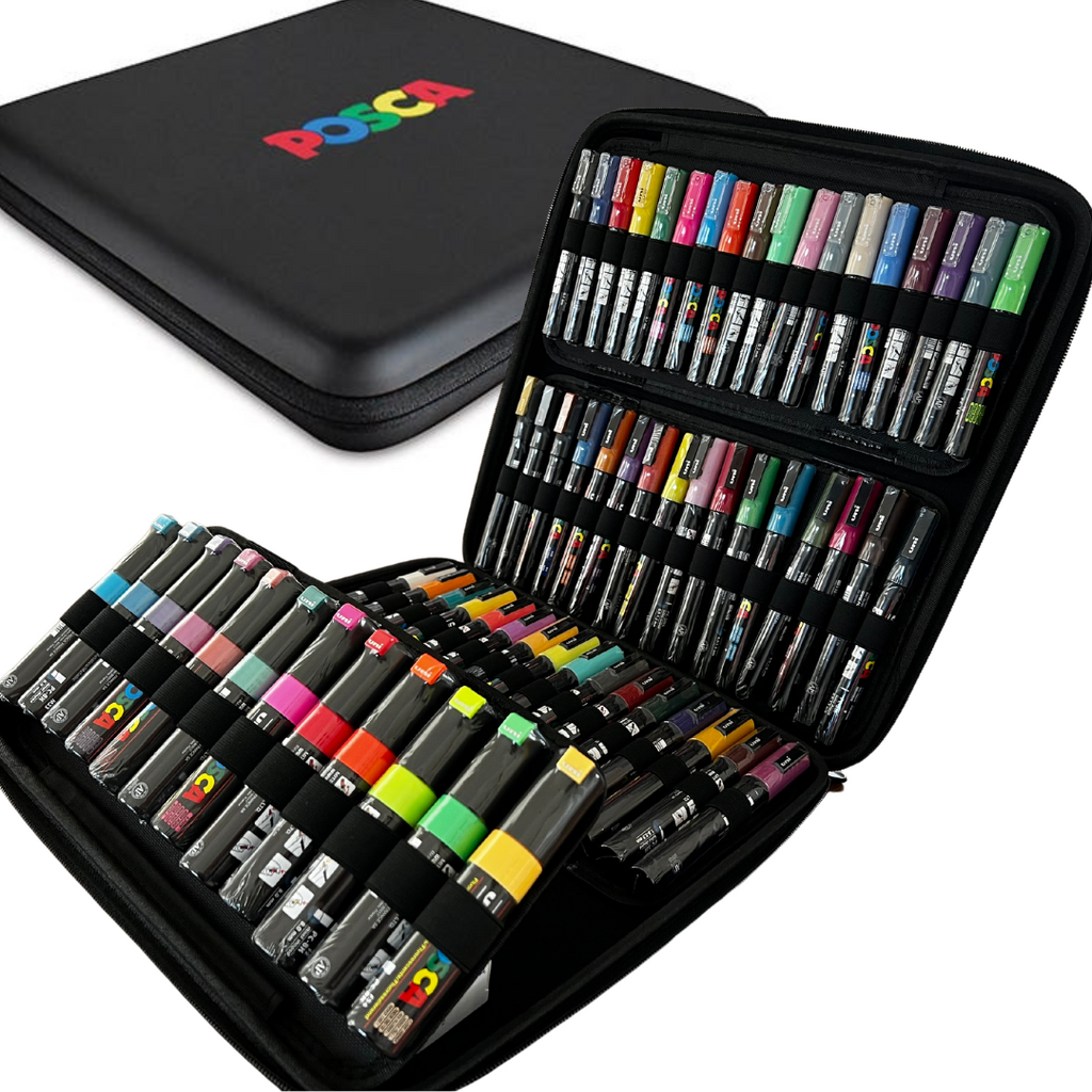 Pack of 62 x POSCA Colours with Large Case - Bundle - Creative Kids Lab