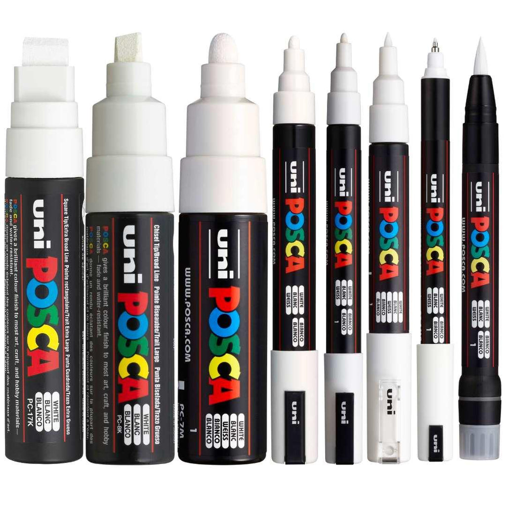 POSCA Assorted Tips - White ink colour Only - 8 Pack - Creative Kids Lab