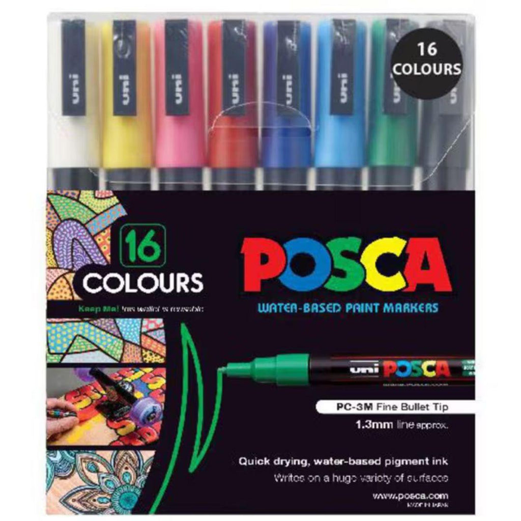 POSCA PC3M Paint Marking Pen - STANDARD COLOURS - Set of 16 - Creative Kids Lab