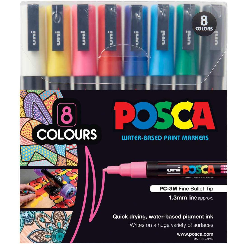 POSCA PC3M Paint Marking Pen - STANDARD COLOURS - Set of 8 - Creative Kids Lab