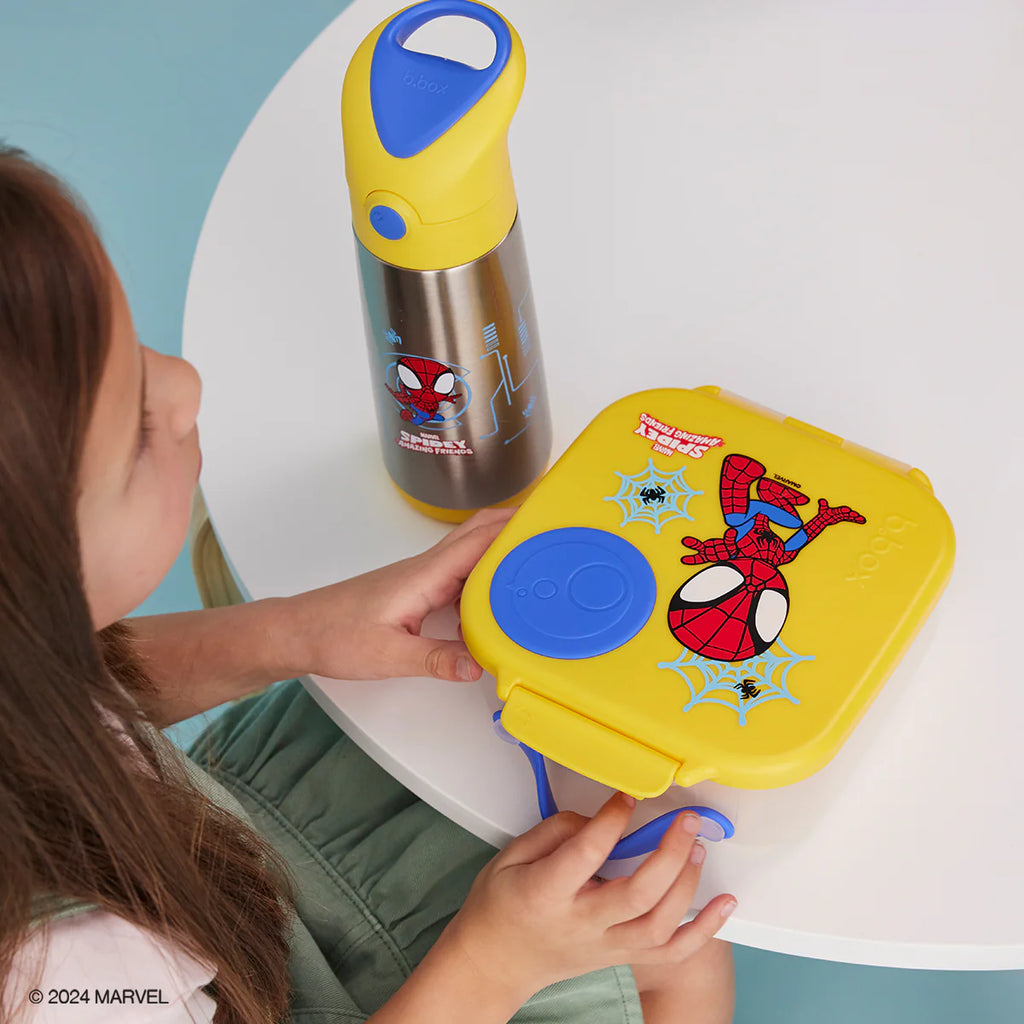 bbox insulated stainless steel drink bottle and mini lunchbox with Spidey spider man design. Creative Kids Lab