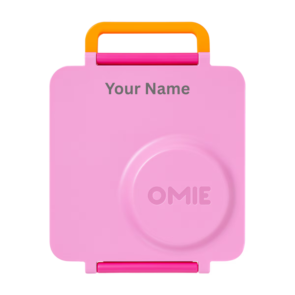 New pixie pink Omie V2 2 in 1 kids lunchbox with personalisation. Creative Kids Lab