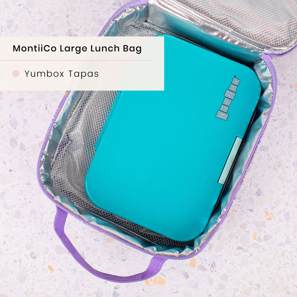 Montiico Insulated Lunchbag with Yumbox Tapas Lunch box inside