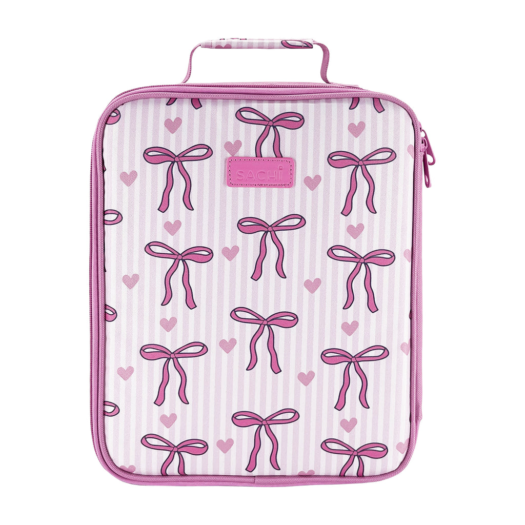 Sachi XL Junior Insulated Lunch Bag pink bows and hearts design