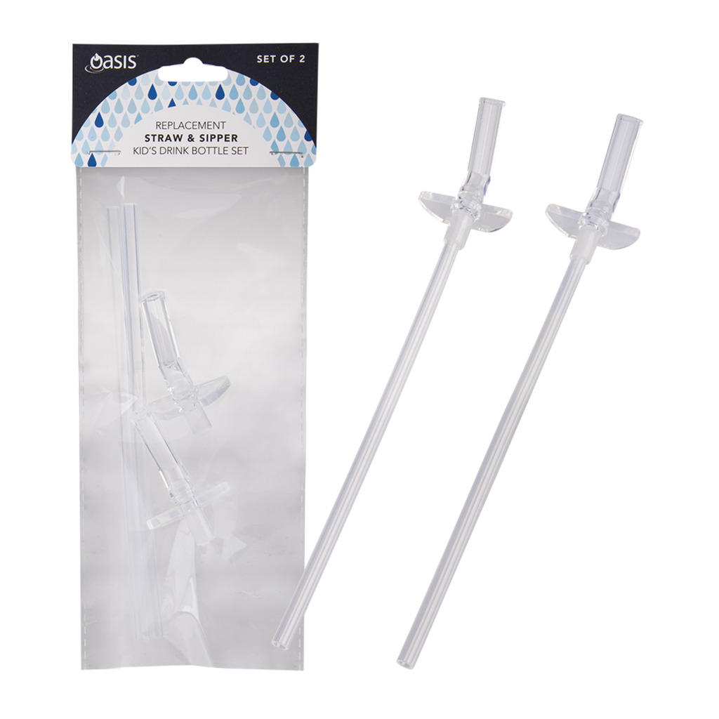 Oasis | Set of 2 Replacement Straw & Sipper Kid's Drink Bottle (550ml) - Creative Kids Lab