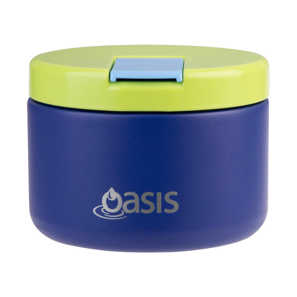 Oasis insulated food jar flask blue green