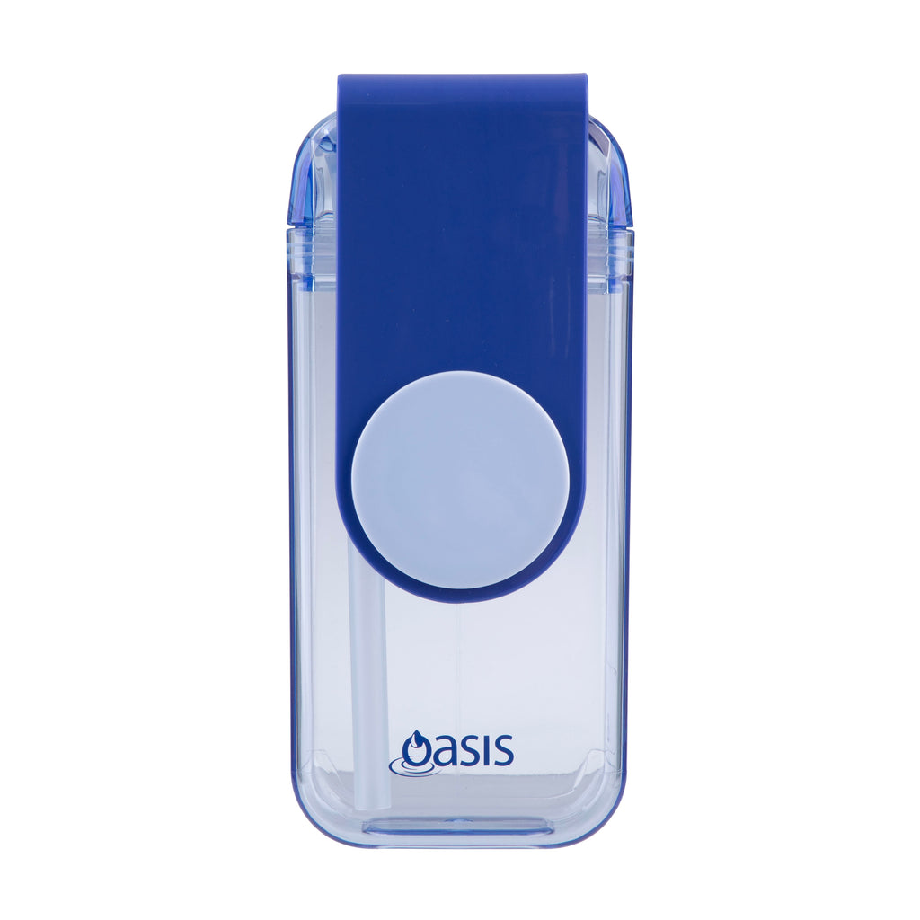 Oasis Tritan Juice Box - 300ml in an ocean blue colour.