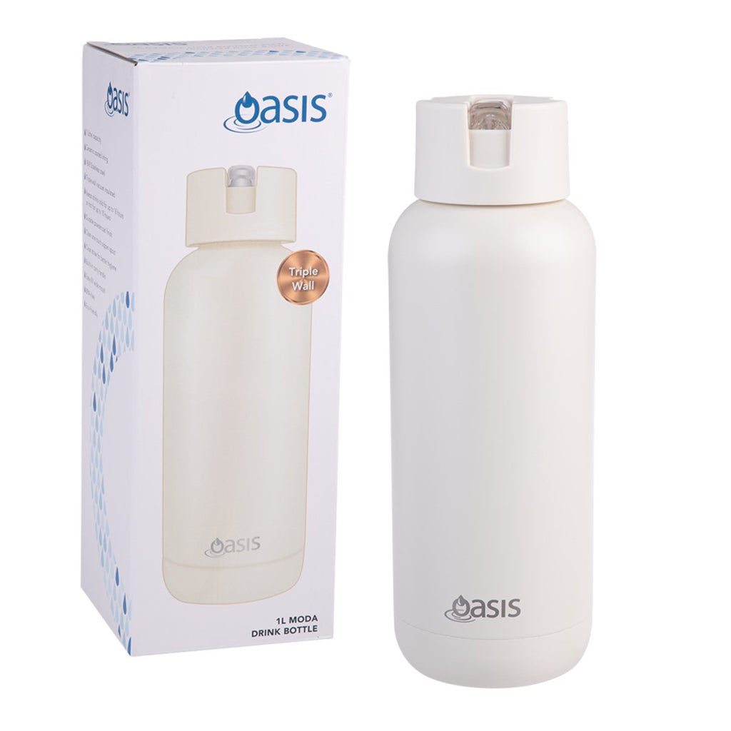 Oasis | Moda Ceramic Lined Stainless Steel Drink Bottle | 1 Litre - Creative Kids Lab