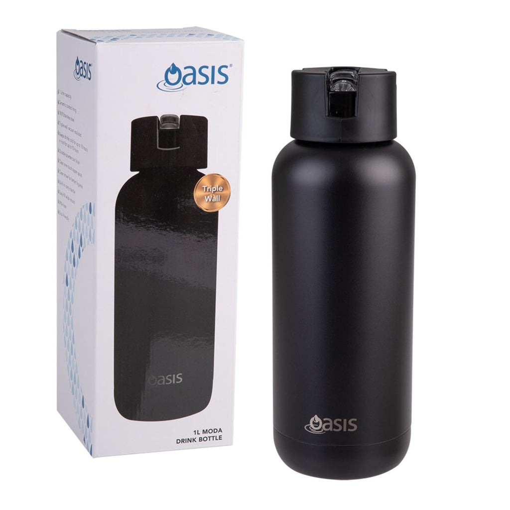 Oasis | Moda Ceramic Lined Stainless Steel Drink Bottle | 1 Litre - Creative Kids Lab