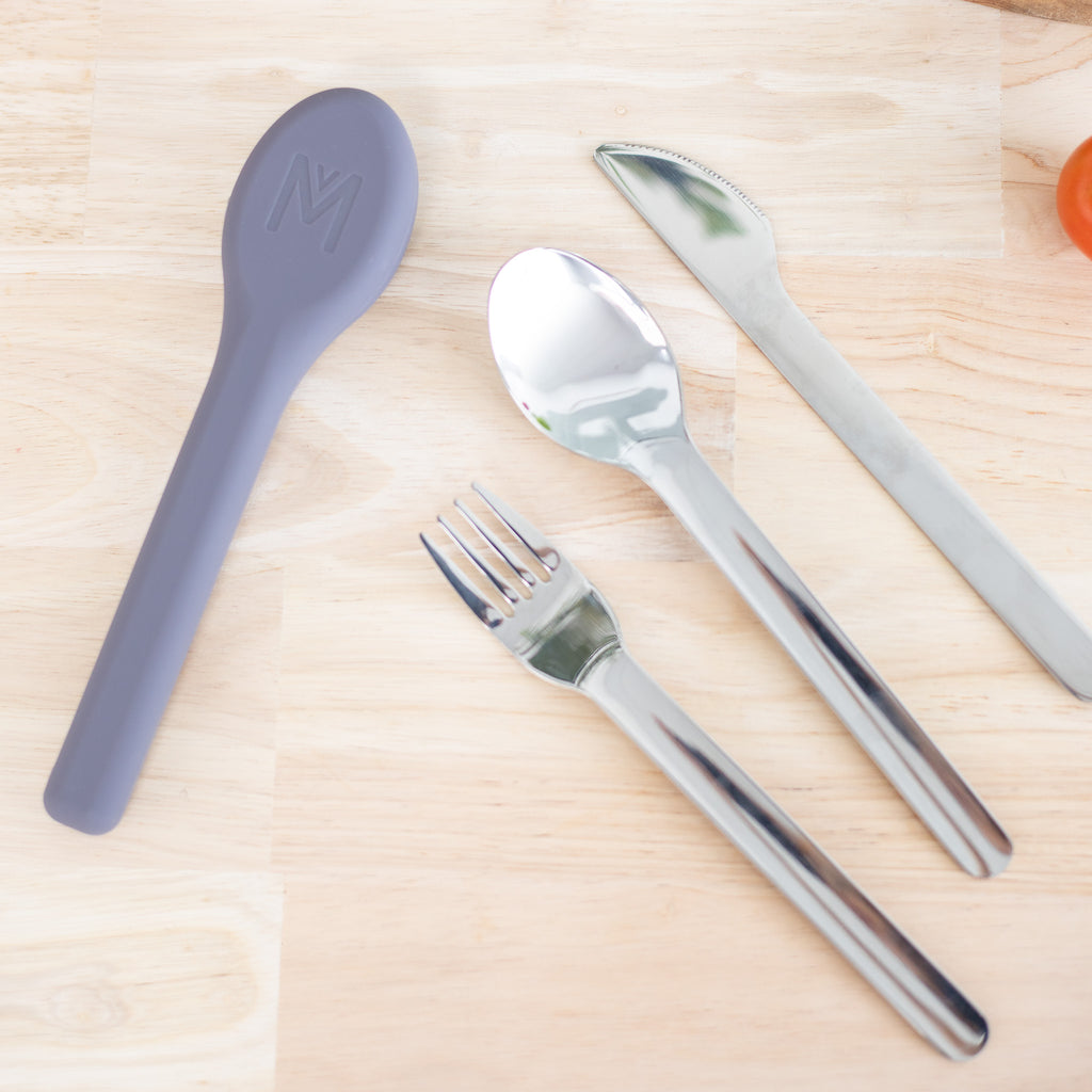 MontiiCo Stainless Cutlery Set - Ash - Creative Kids Lab