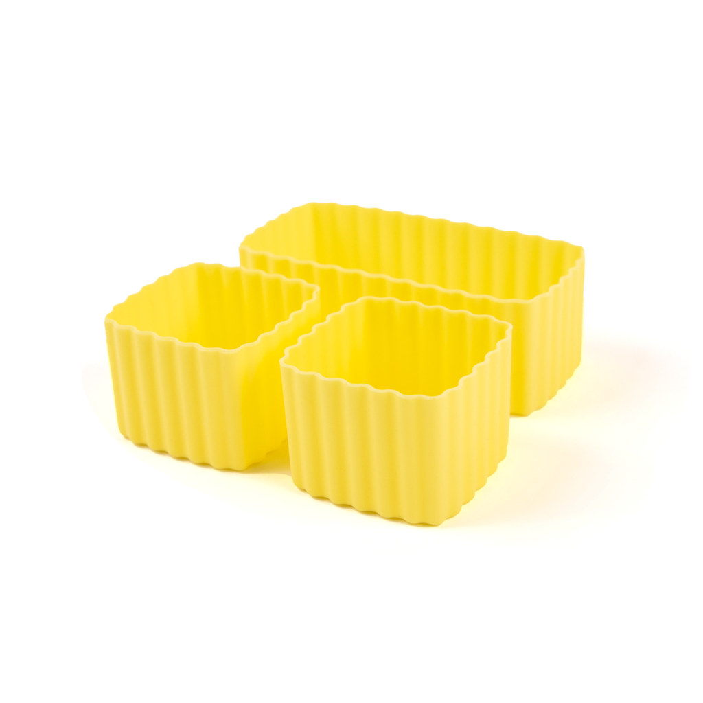 Montiico feast cups mixed containers for bento lunchboxes yellow