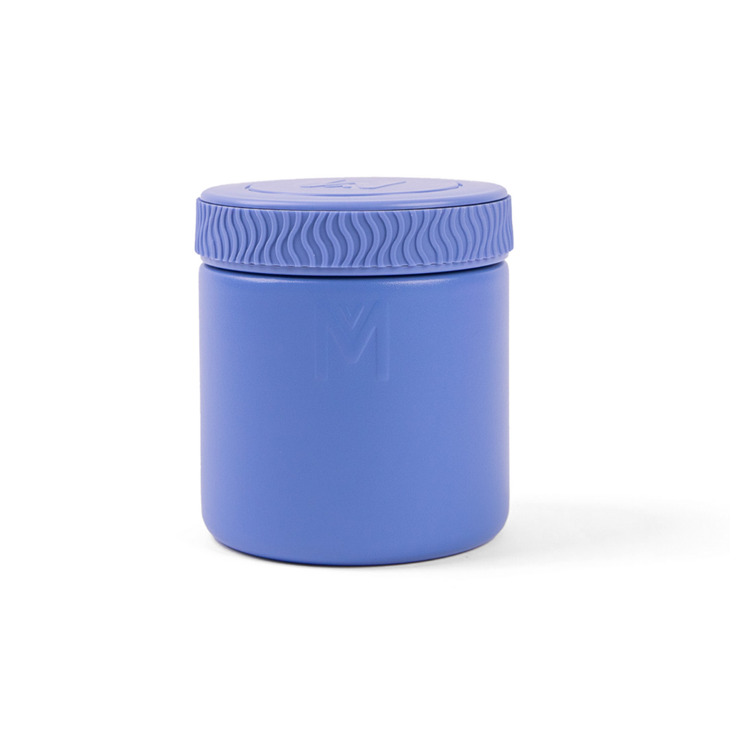 Montiico insulated food jar in BLUE creative kids lab