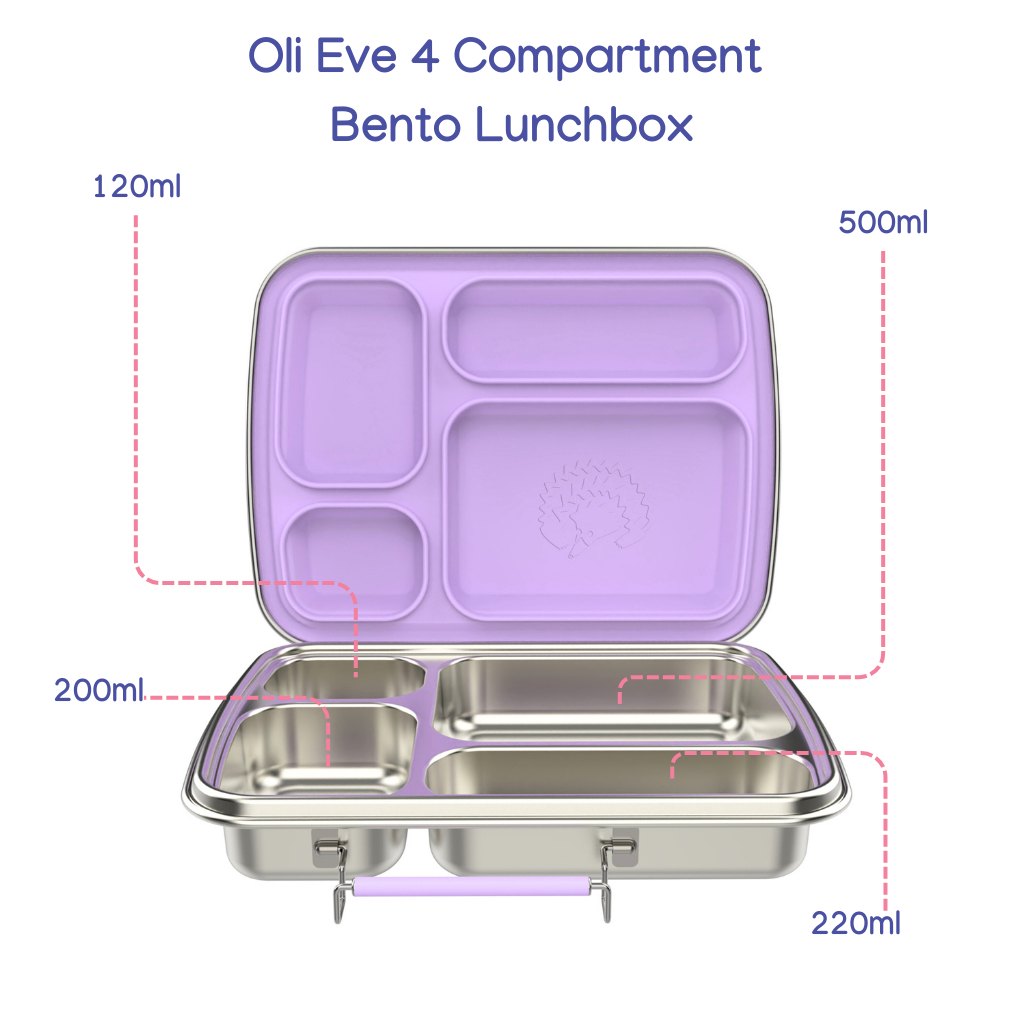 Oli Eve Bento 4 stainless steel lunchbox volume information