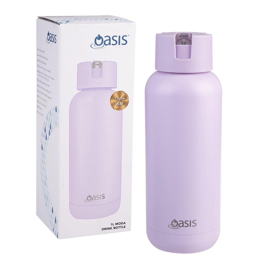 Oasis | Moda Ceramic Lined Stainless Steel Drink Bottle | 1 Litre - Creative Kids Lab