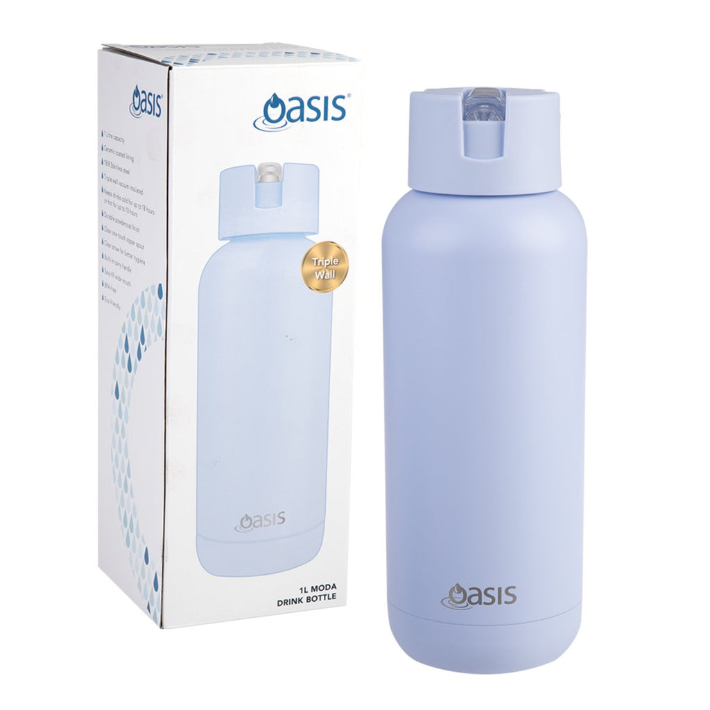 Oasis | Moda Ceramic Lined Stainless Steel Drink Bottle | 1 Litre - Creative Kids Lab