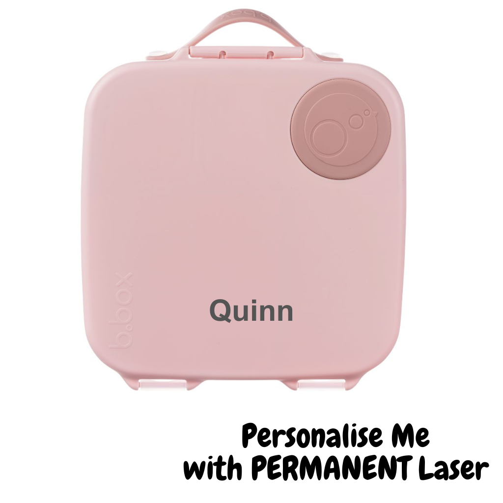 Personalised bbox blush crush lunchbox with a name engraved 
