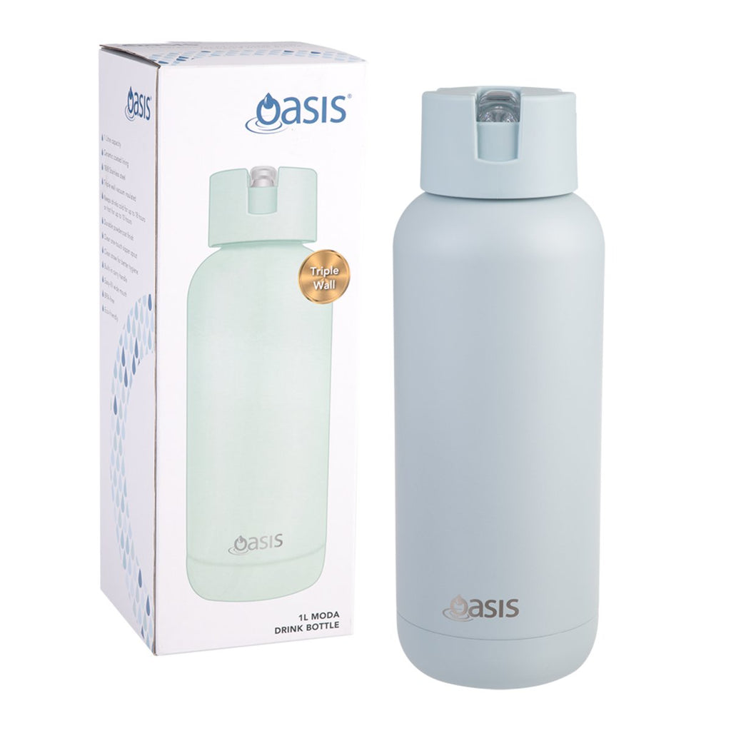 Oasis | Moda Ceramic Lined Stainless Steel Drink Bottle | 1 Litre - Creative Kids Lab
