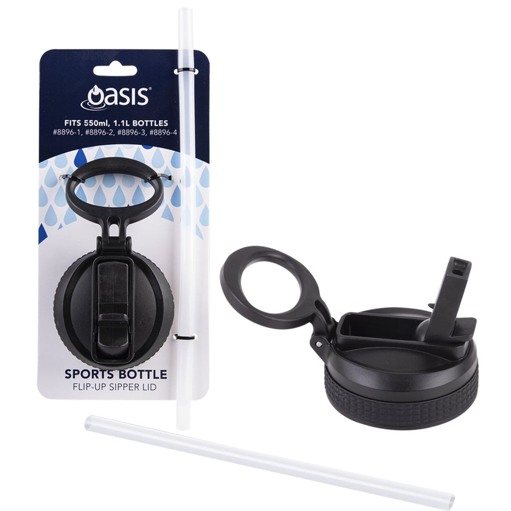 Oasis | Challenger Sports Bottle Flip-Up Sipper Lid W/Straw (Fits 550ml or 1.1L) - Creative Kids Lab
