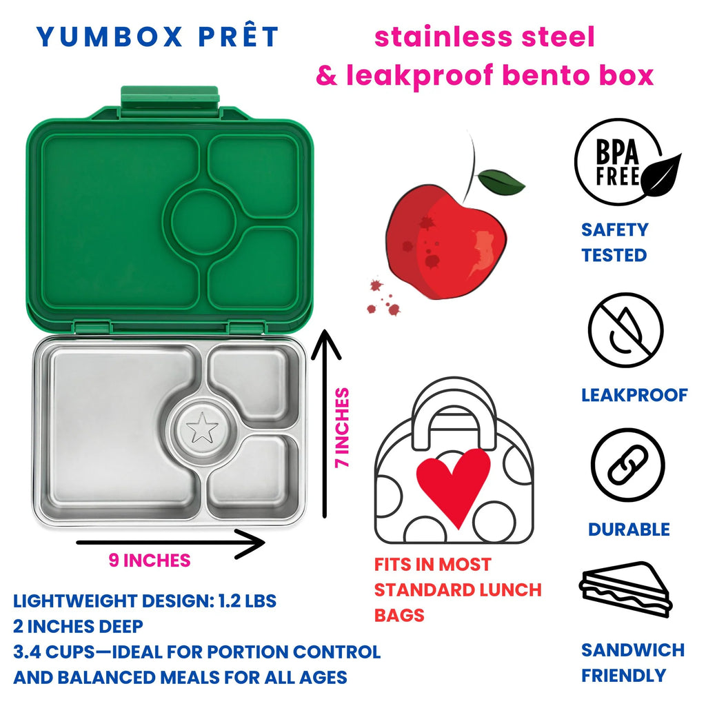 Yumbox | Prêt | Bento Lunchbox | Pomme Green - Creative Kids Lab