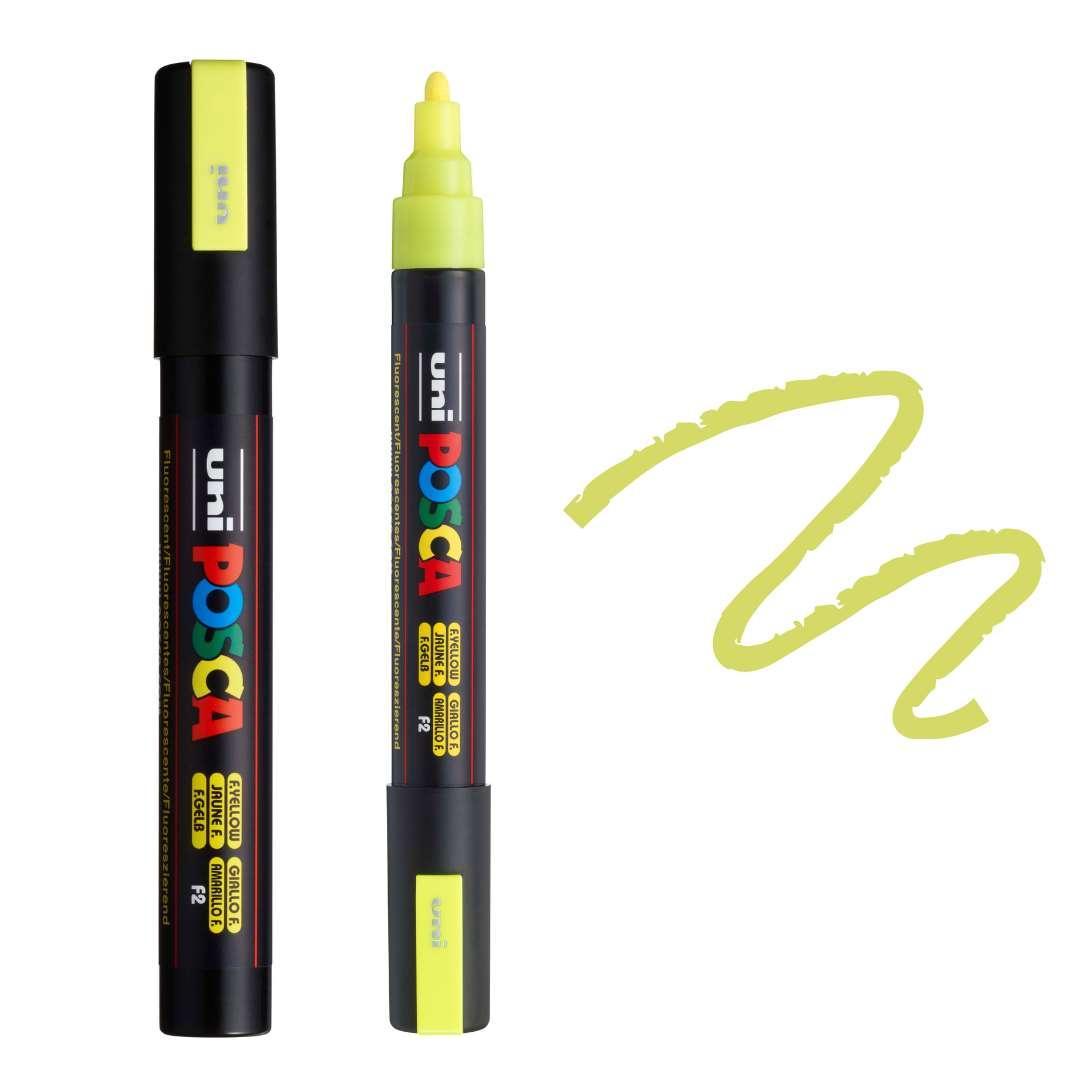POSCA PC5M Paint Pen FLUORESCENT YELLOW Creative Kids Lab