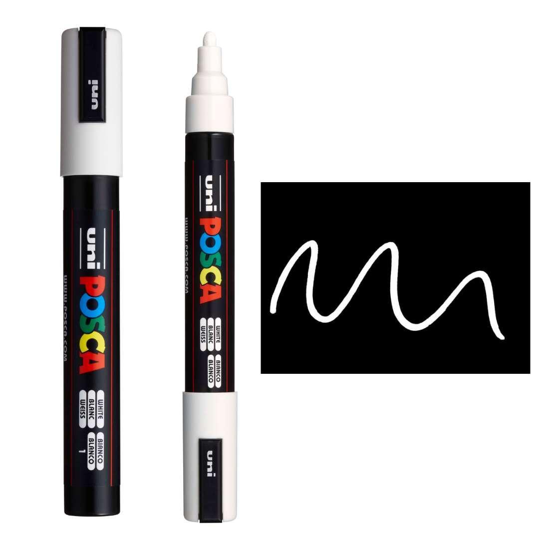 POSCA PC5M Paint Pen WHITE Creative Kids Lab - Main Image