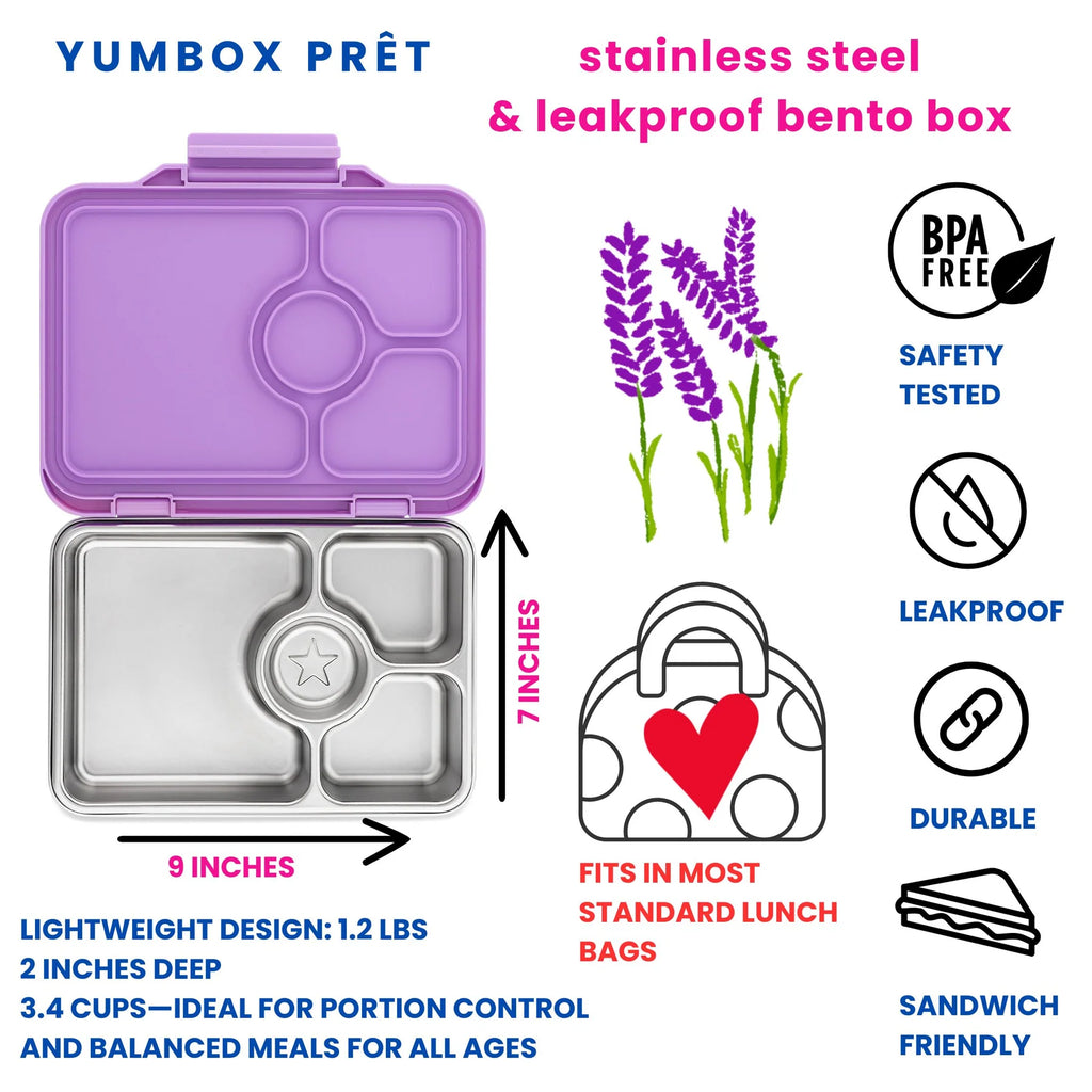 Yumbox | Prêt | Bento Lunchbox | Lavande Purple - Creative Kids Lab