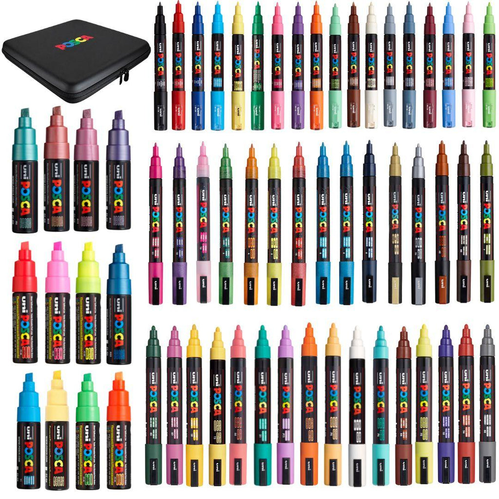 Pack of 62 x POSCA Colours with Large Case - Bundle - Creative Kids Lab