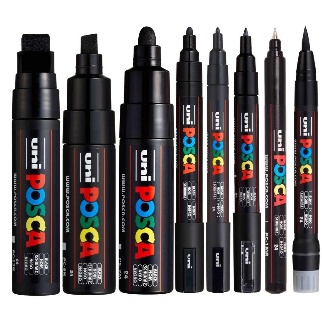 POSCA Assorted Tips - Black ink colour Only - 8 Pack - Creative Kids Lab