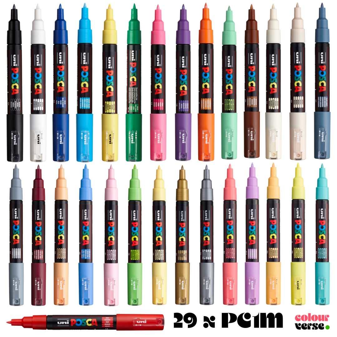 Posca Paint Pens Full Set POSCA PC1M Paint Pen Full Set Of 29 Pens