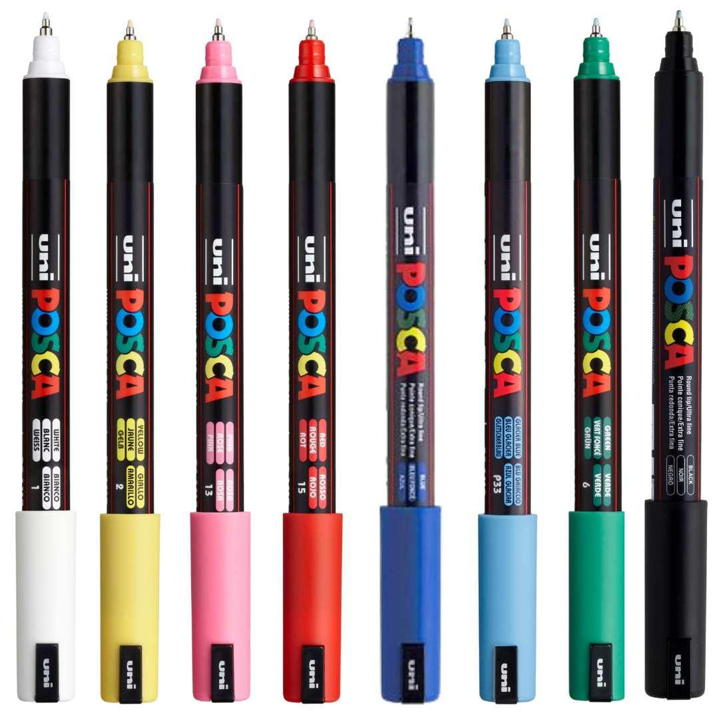 POSCA PC1MR Paint Marking Pen - ASSORTED COLOURS- Set of 8 - Creative Kids Lab