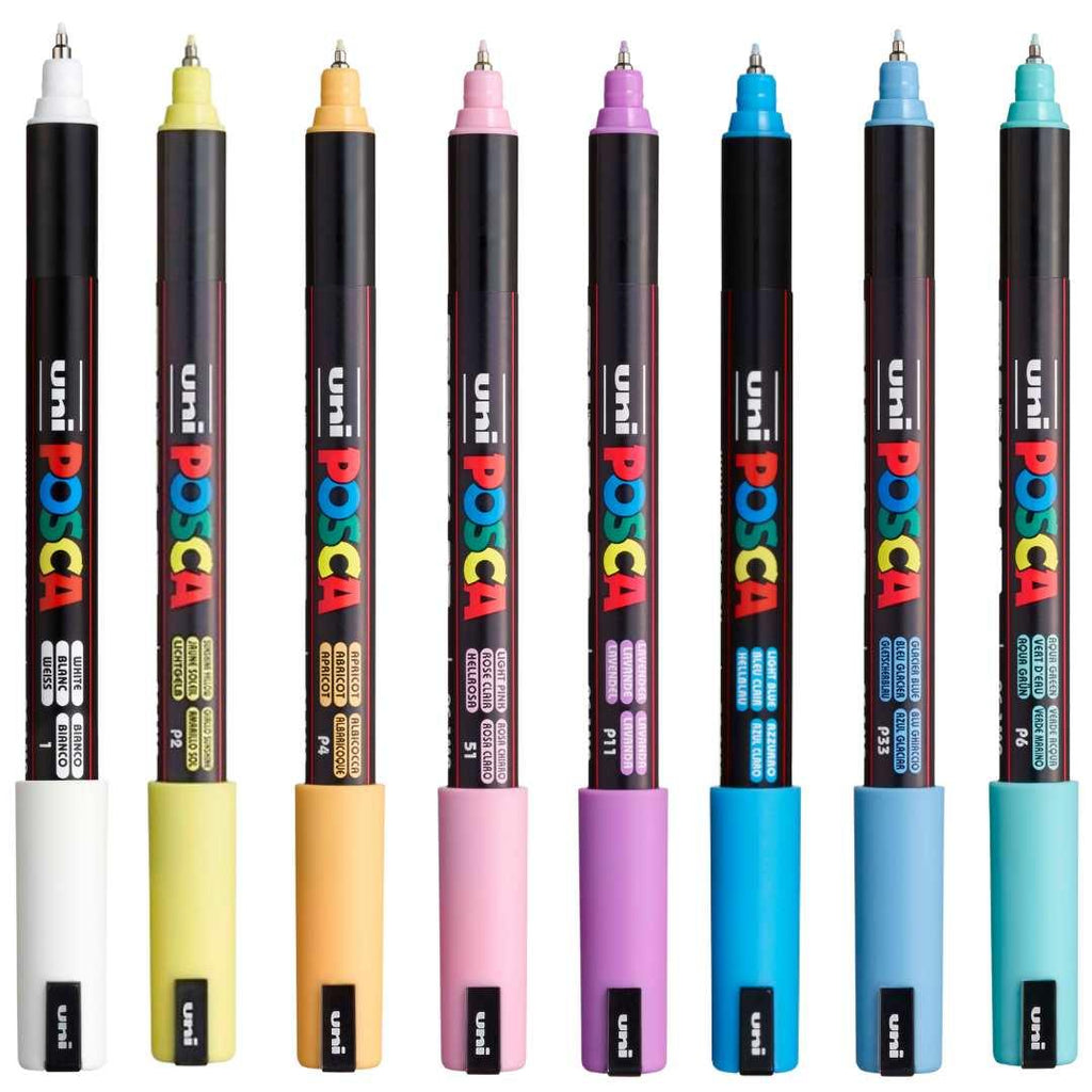 POSCA PC1MR Paint Marking Pen - SOFT PASTEL COLOURS - Set of 8 - Creative Kids Lab