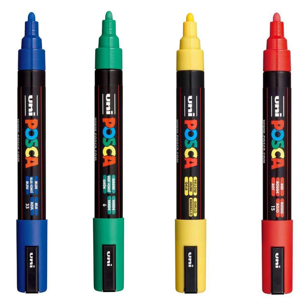 POSCA PC5M Paint Marking Pen - ASSORTED COLOURS - Set of 4 - Creative Kids Lab