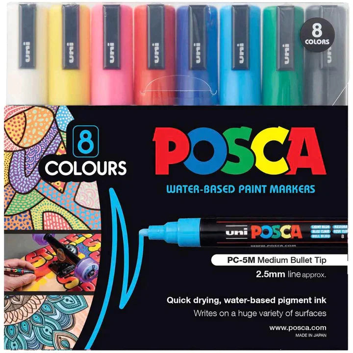 Pack of 24 x POSCA Colours with Small Case - Bundle - Creative Kids Lab
