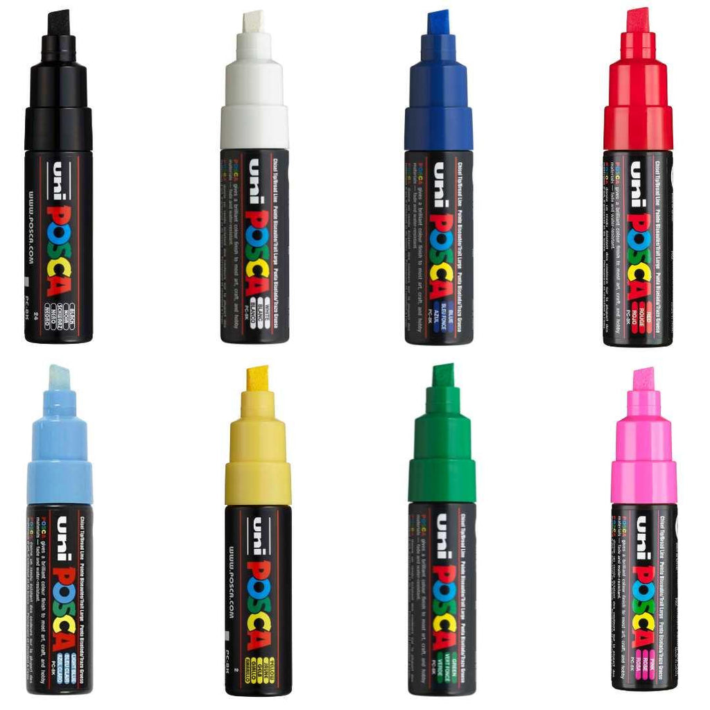 POSCA PC8K Paint Marking Pen - ASSORTED COLOURS- 8 Pack - Creative Kids Lab