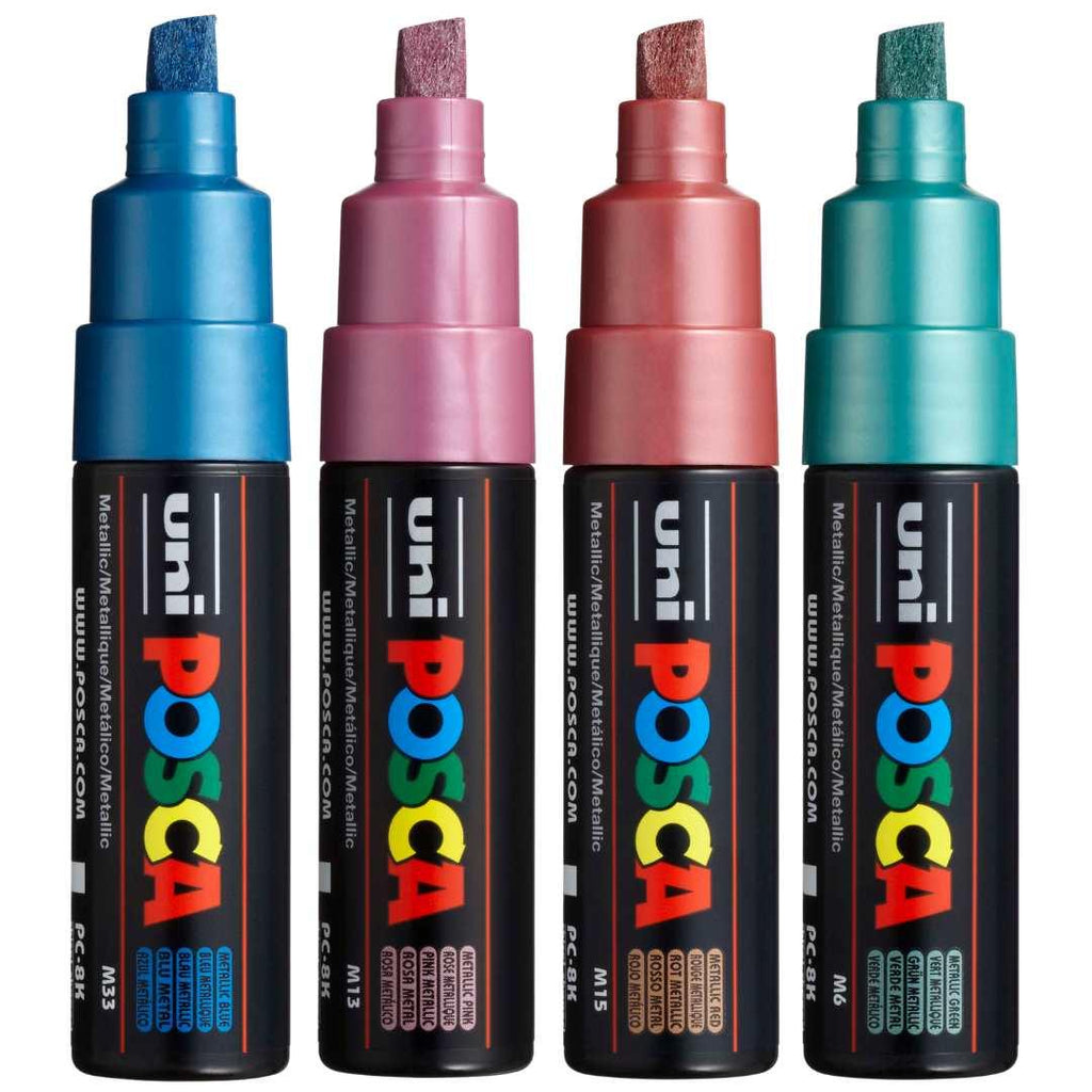 POSCA PC8K Paint Marking Pen - METALLIC COLOURS - 4 Pack - Creative Kids Lab